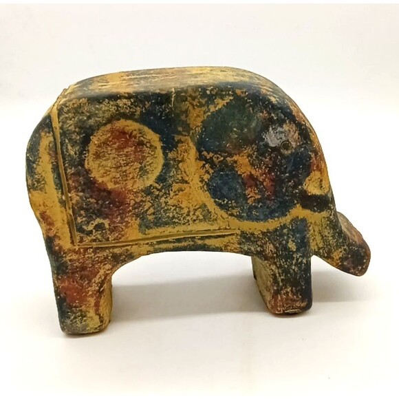 Vintage Unique Cast Iron Metal Bronze Hand Crafted 10" Elephant Statue - Picture 4 of 9